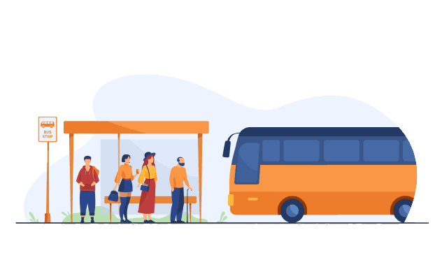 People waiting for a bus